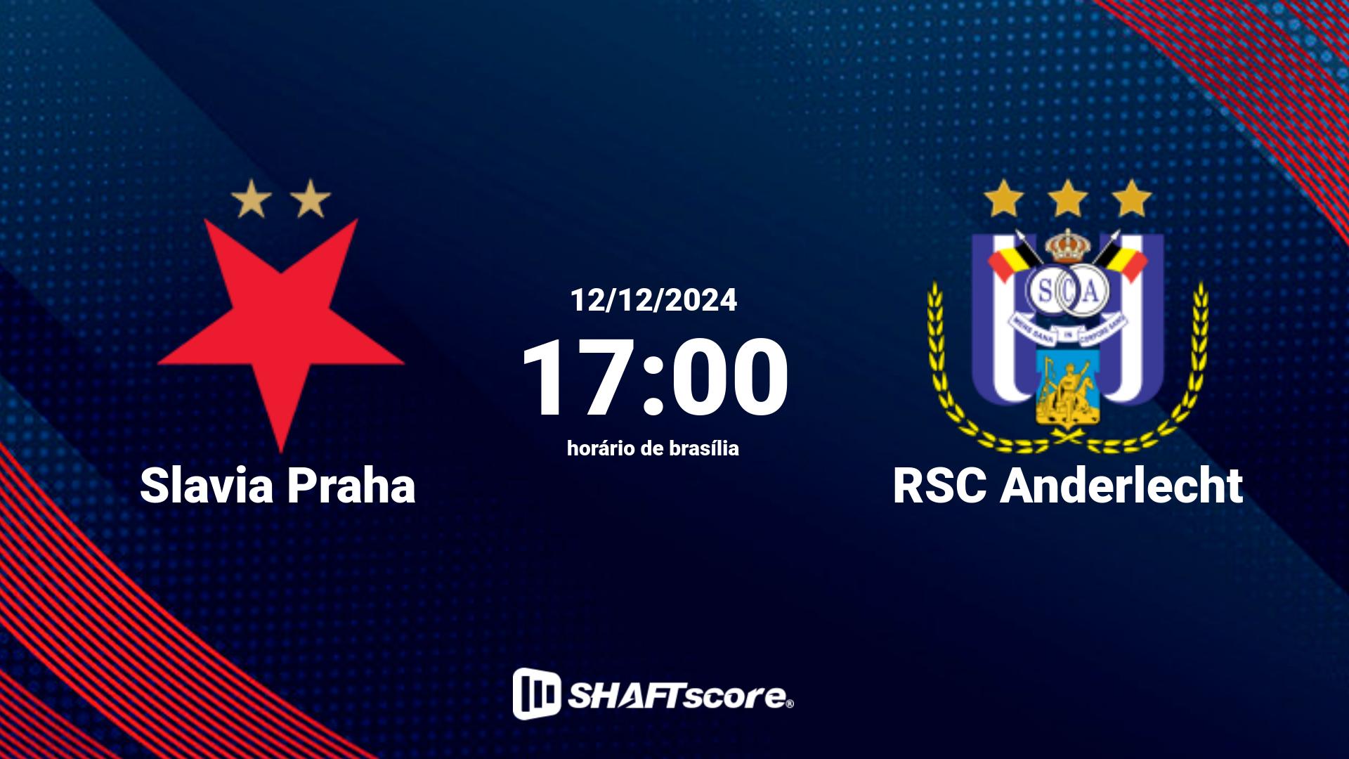 Estatísticas do jogo Slavia Praha vs RSC Anderlecht 12.12 17:00