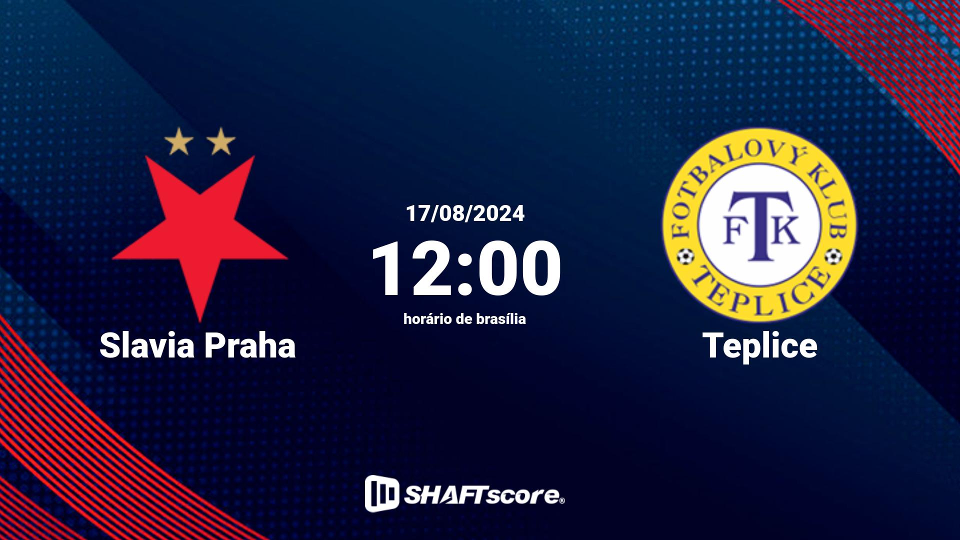 Estatísticas do jogo Slavia Praha vs Teplice 17.08 12:00