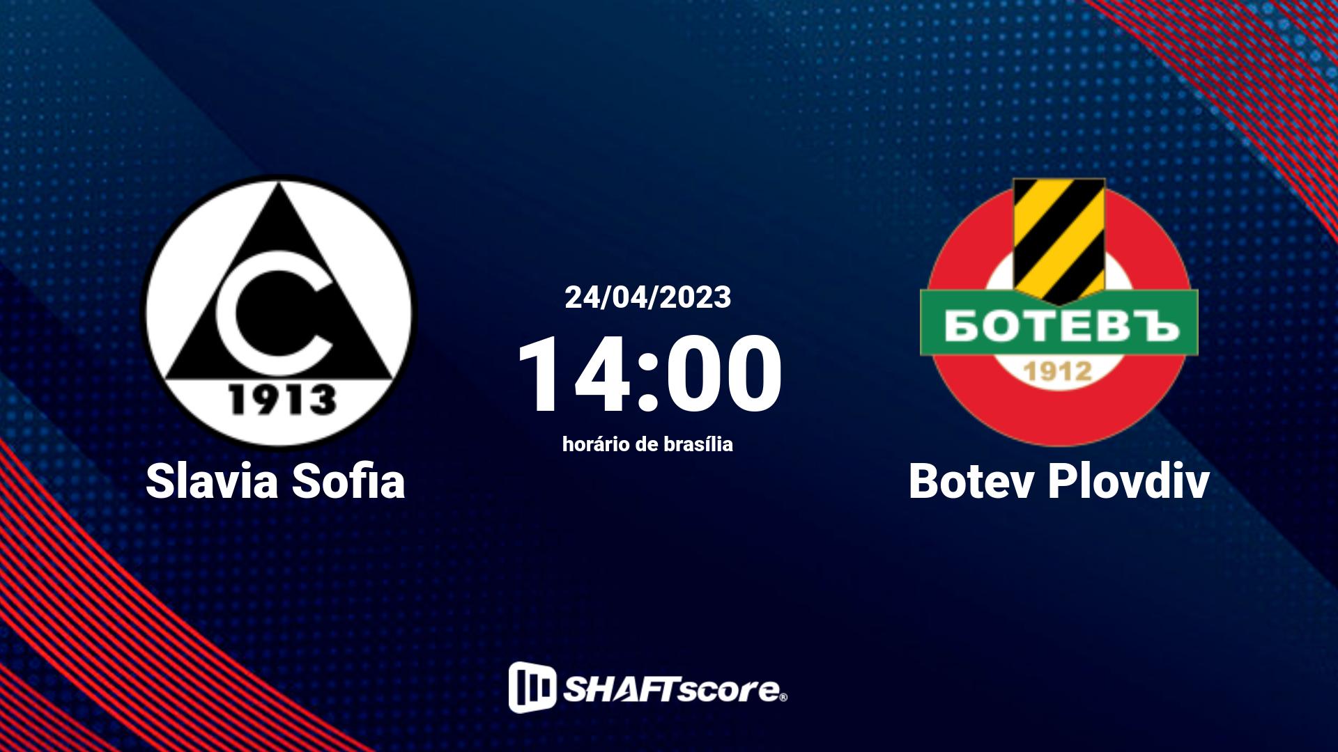 Estatísticas do jogo Slavia Sofia vs Botev Plovdiv 24.04 14:00