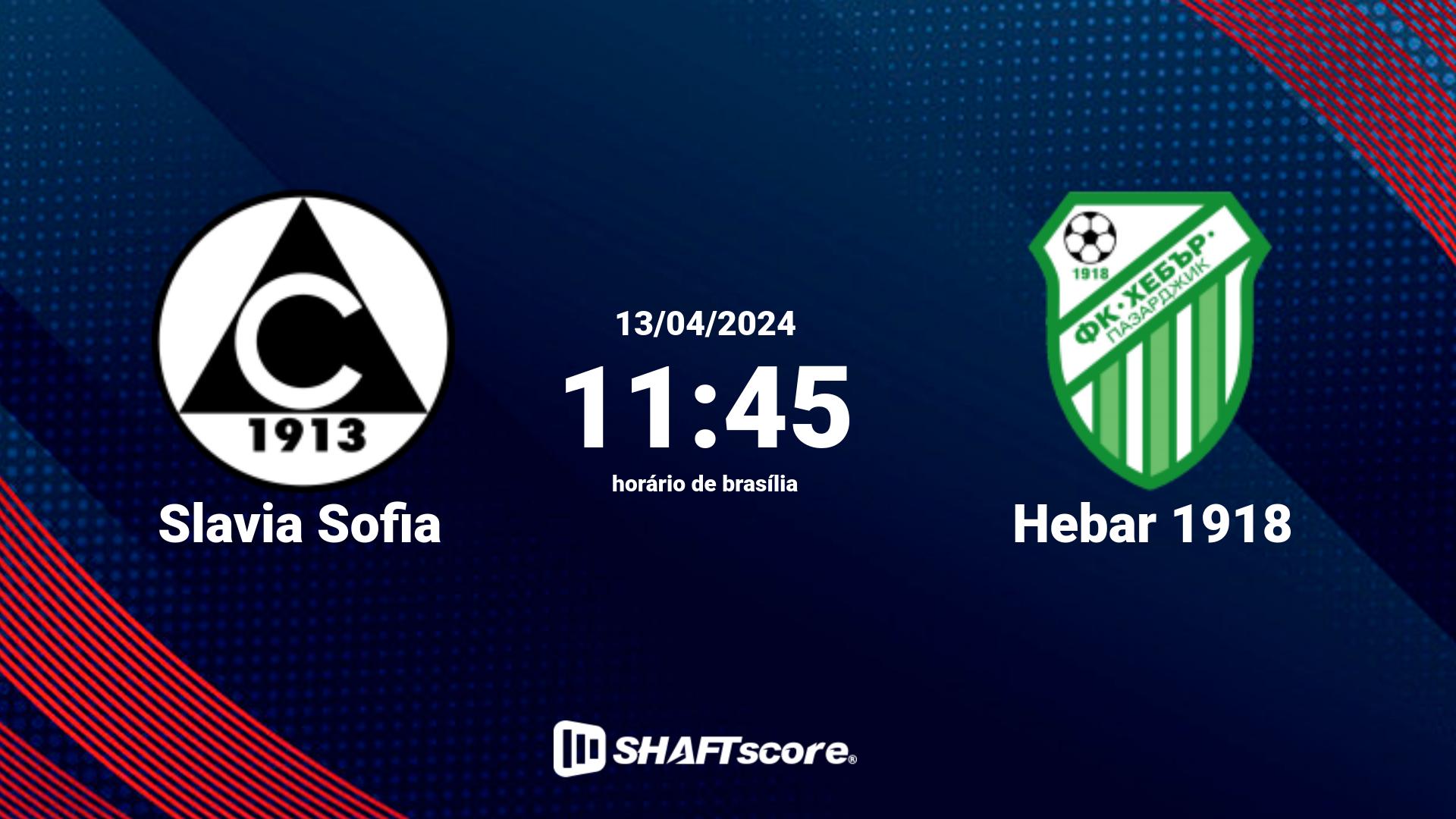 Estatísticas do jogo Slavia Sofia vs Hebar 1918 13.04 11:45