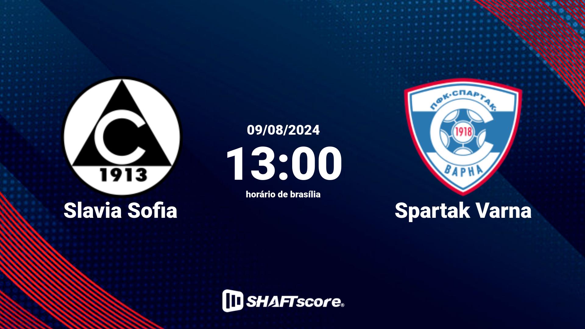 Estatísticas do jogo Slavia Sofia vs Spartak Varna 09.08 13:00