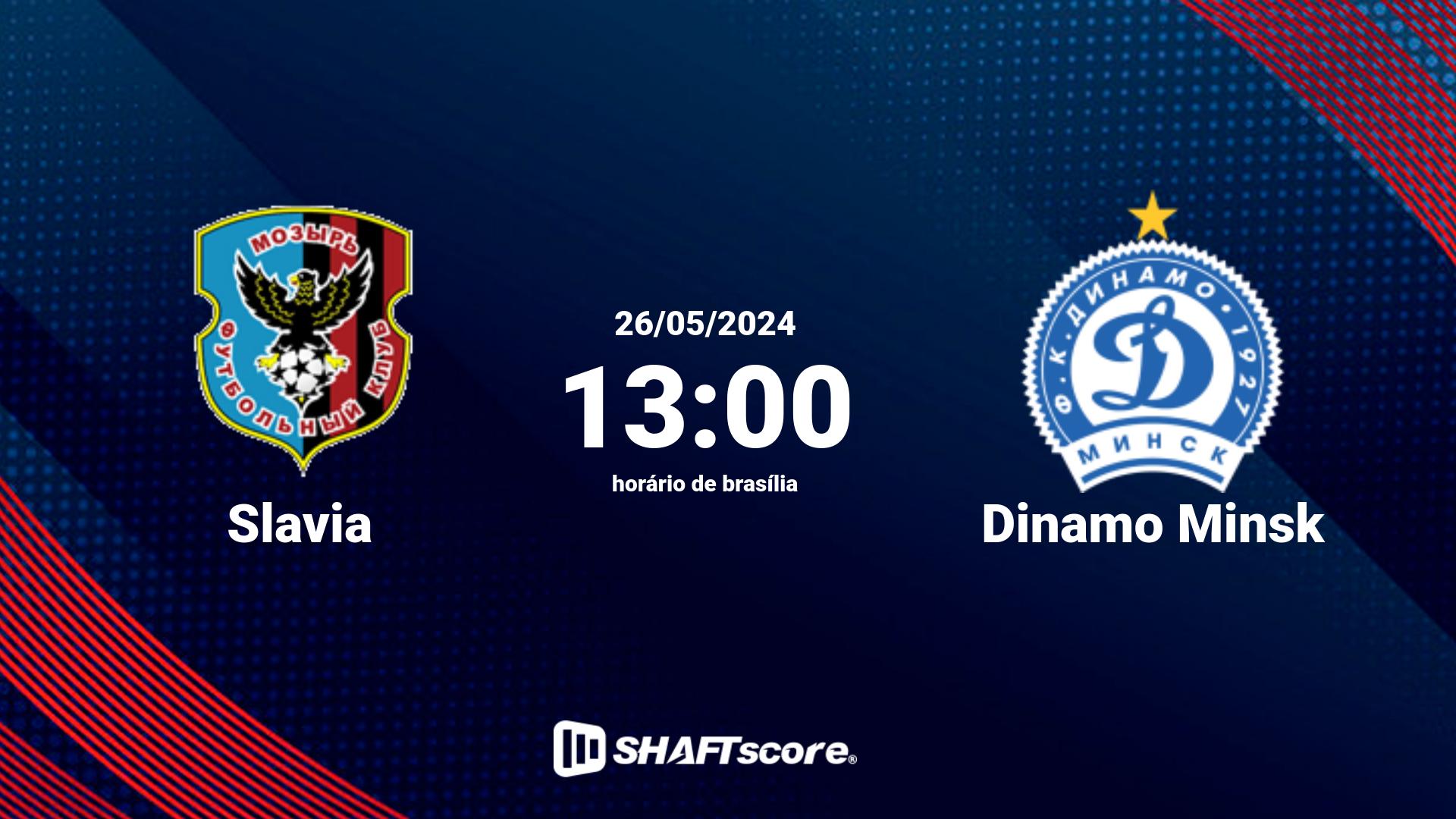 Estatísticas do jogo Slavia vs Dinamo Minsk 26.05 13:00