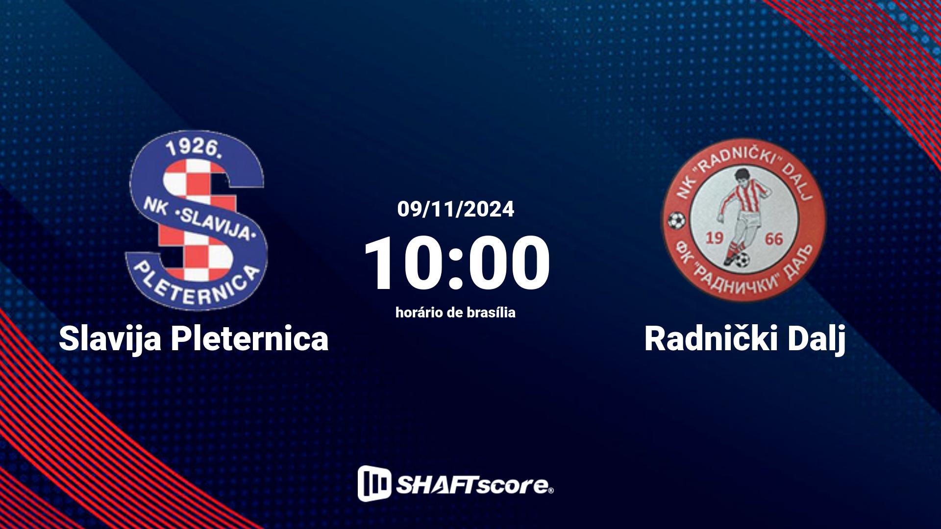 Estatísticas do jogo Slavija Pleternica vs Radnički Dalj 09.11 10:00