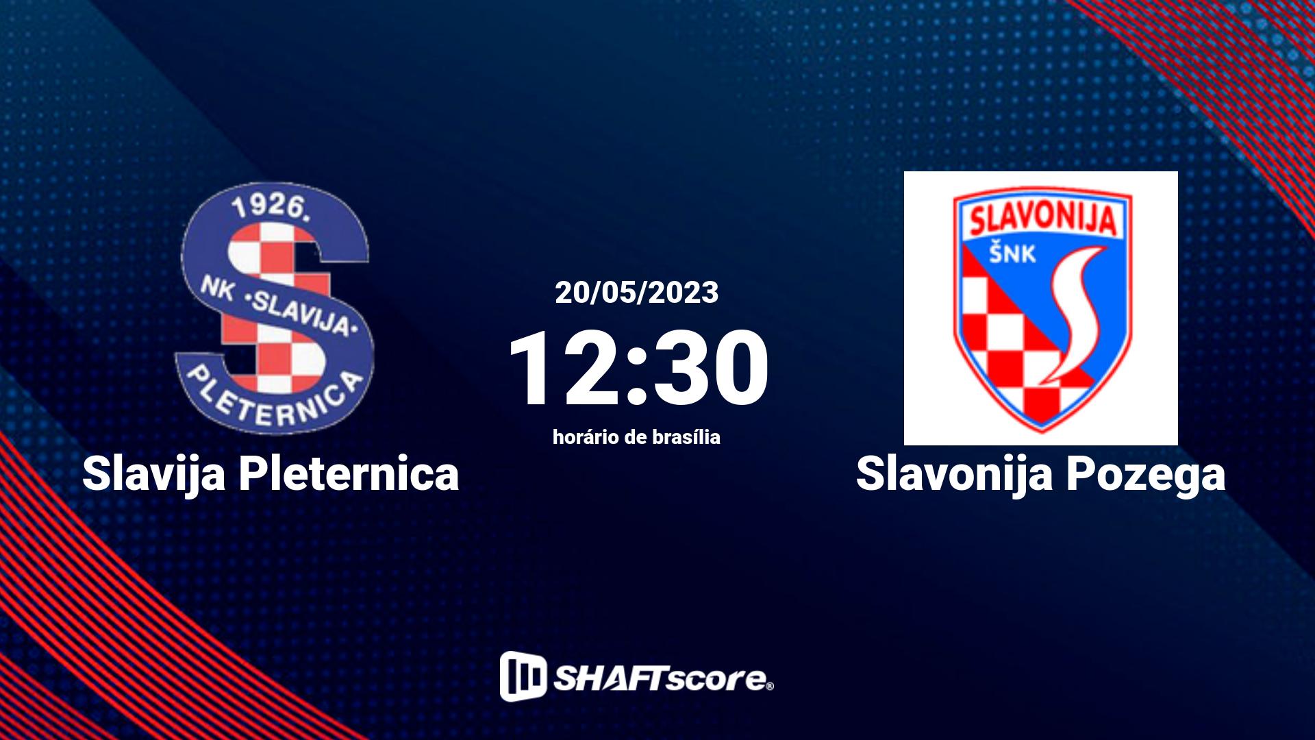 Estatísticas do jogo Slavija Pleternica vs Slavonija Pozega 20.05 12:30