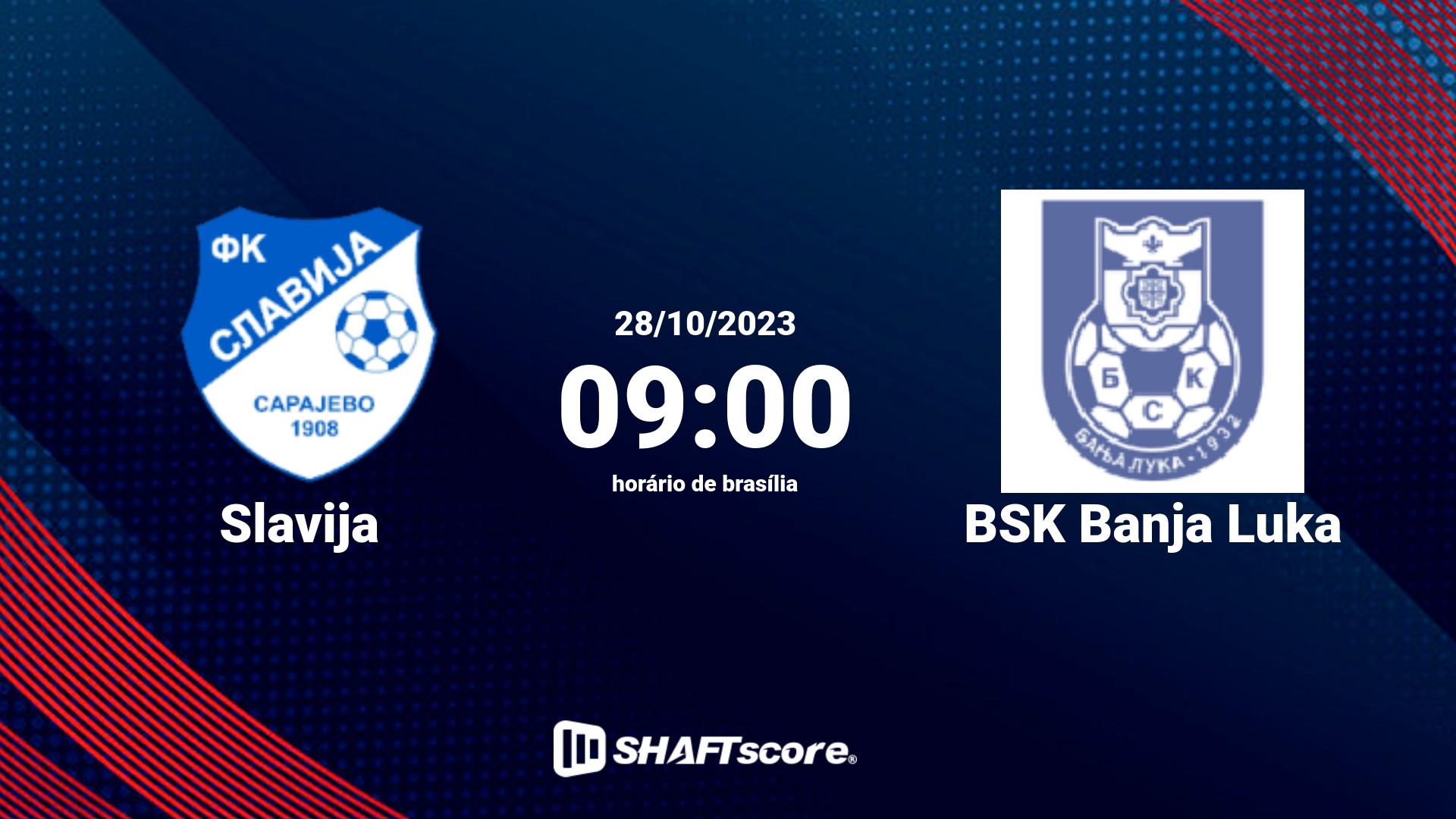 Estatísticas do jogo Slavija vs BSK Banja Luka 28.10 09:00