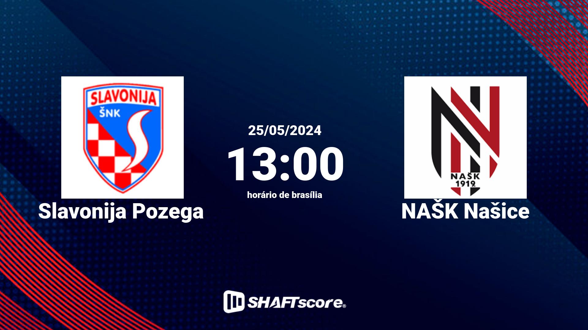 Estatísticas do jogo Slavonija Pozega vs NAŠK Našice 25.05 13:00