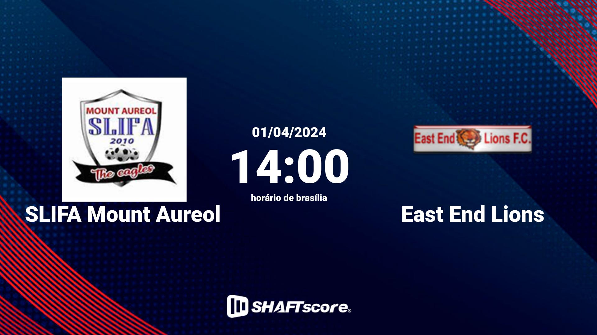 Estatísticas do jogo SLIFA Mount Aureol vs East End Lions 01.04 14:00