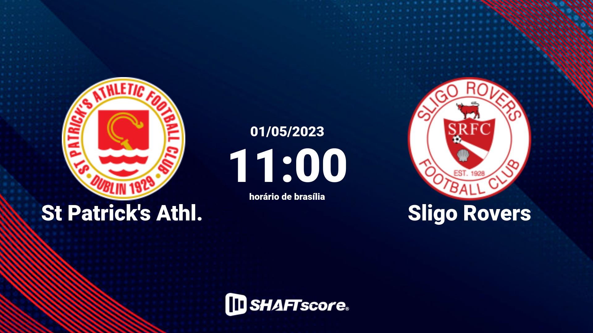 Estatísticas do jogo Sligo Rovers vs St Patrick's Athl. 06.05 13:00