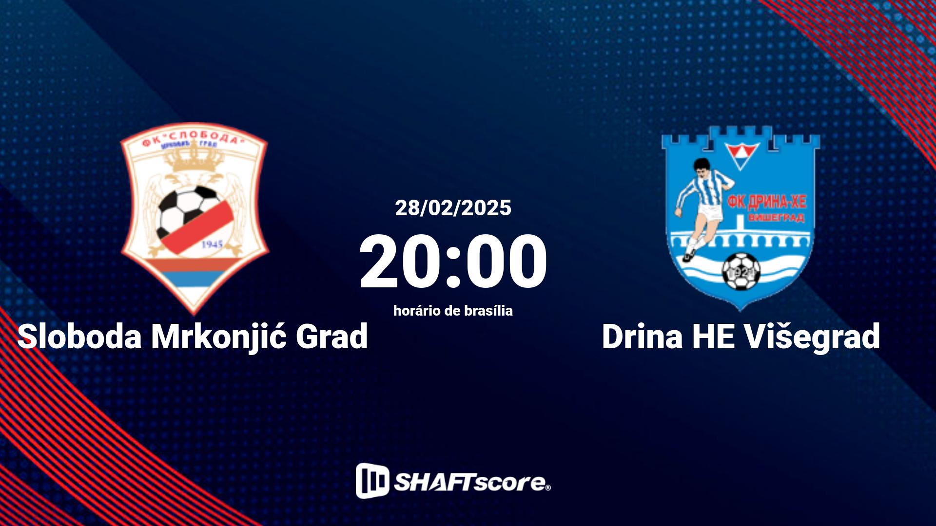 Estatísticas do jogo Sloboda Mrkonjić Grad vs Drina HE Višegrad 28.02 20:00