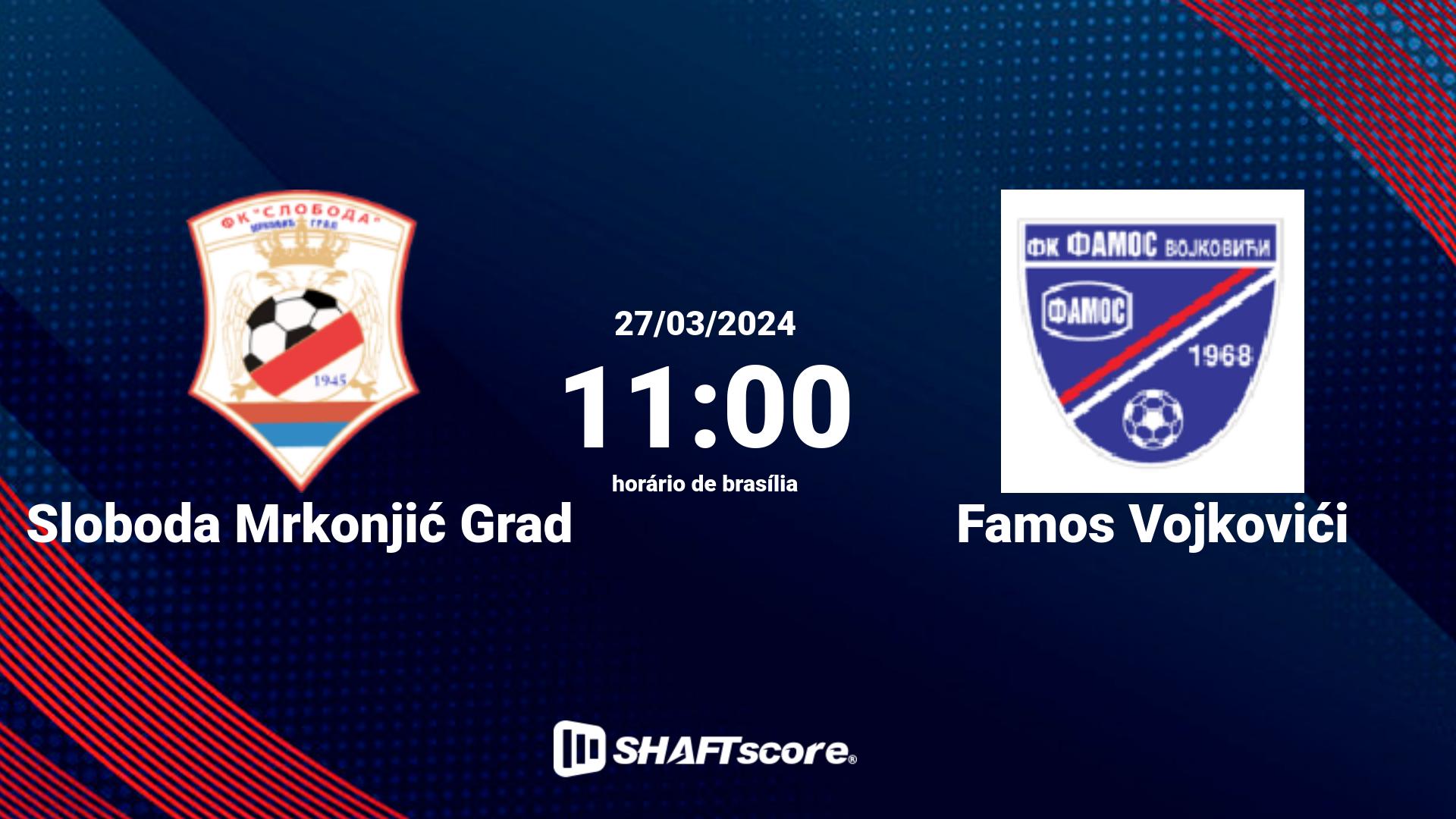 Estatísticas do jogo Sloboda Mrkonjić Grad vs Famos Vojkovići 27.03 11:00