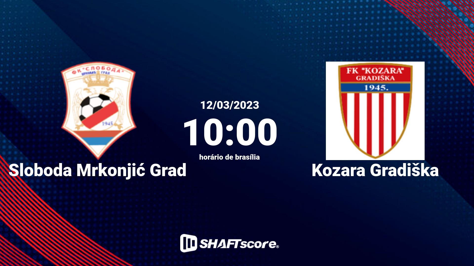 Estatísticas do jogo Sloboda Mrkonjić Grad vs Kozara Gradiška 12.03 10:00