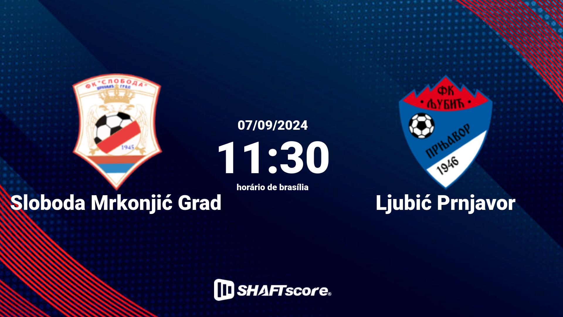 Estatísticas do jogo Sloboda Mrkonjić Grad vs Ljubić Prnjavor 07.09 11:30