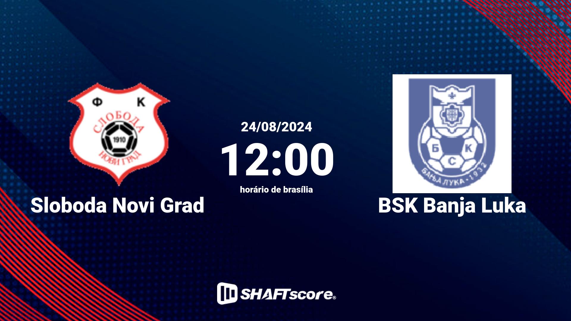 Estatísticas do jogo Sloboda Novi Grad vs BSK Banja Luka 24.08 12:00