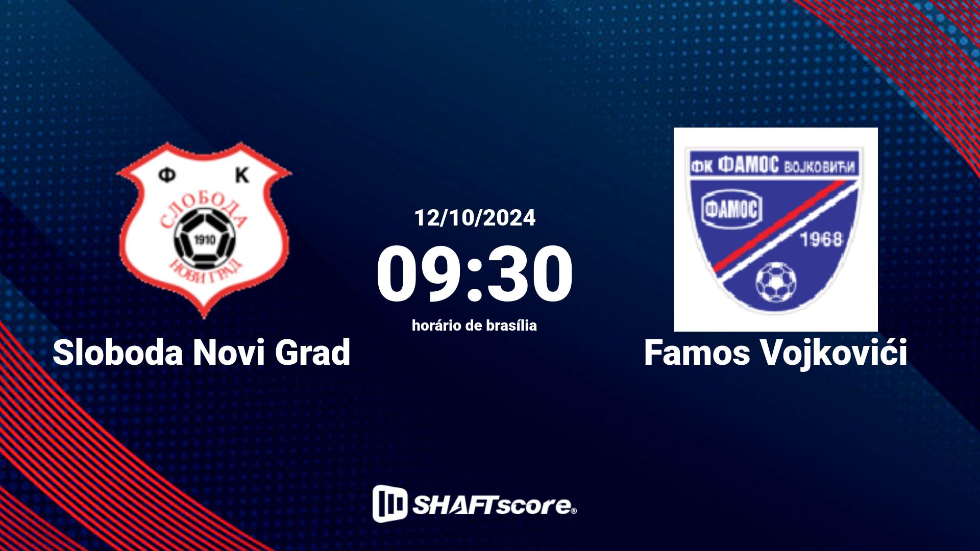 Estatísticas do jogo Sloboda Novi Grad vs Famos Vojkovići 12.10 09:30