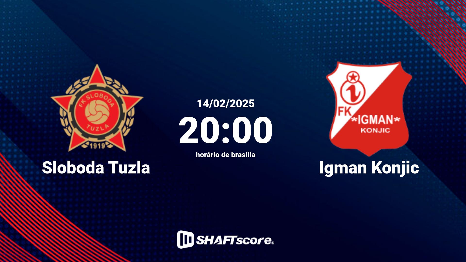 Estatísticas do jogo Sloboda Tuzla vs Igman Konjic 14.02 20:00