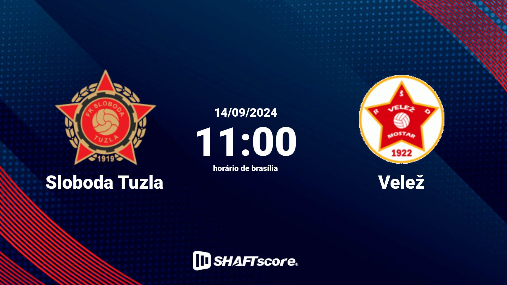 Estatísticas do jogo Sloboda Tuzla vs Velež 14.09 11:00