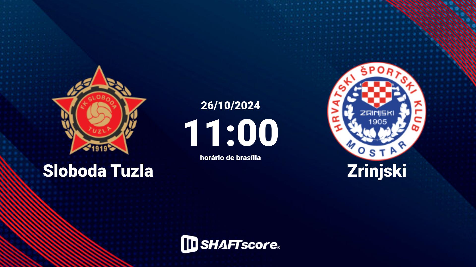 Estatísticas do jogo Sloboda Tuzla vs Zrinjski 26.10 11:00