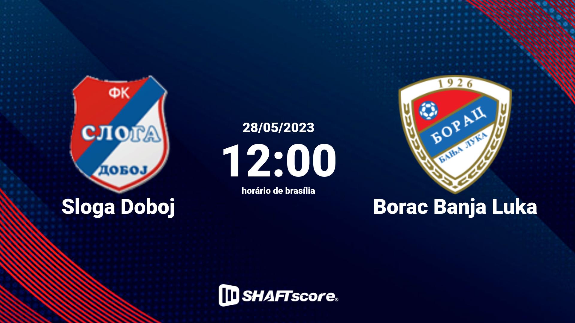 Estatísticas do jogo Sloga Doboj vs Borac Banja Luka 28.05 12:00