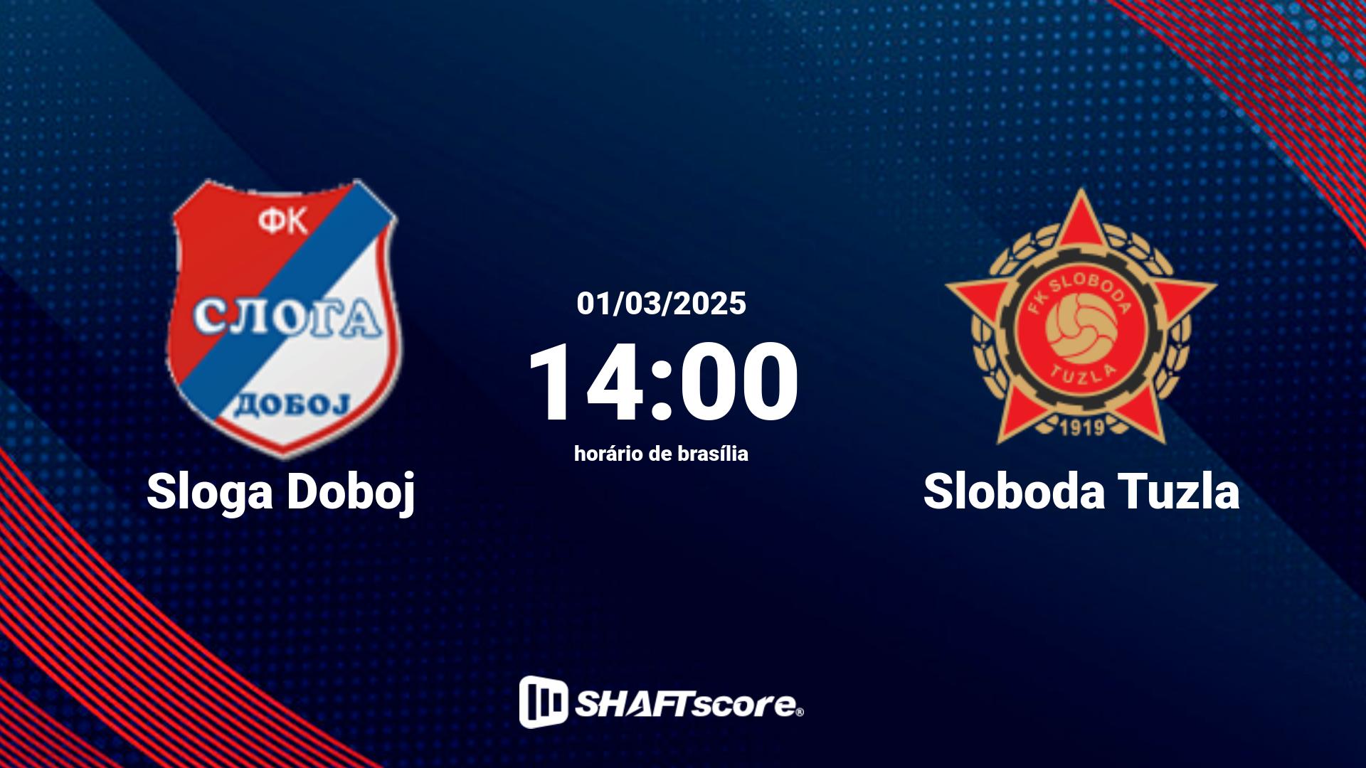 Estatísticas do jogo Sloga Doboj vs Sloboda Tuzla 01.03 14:00