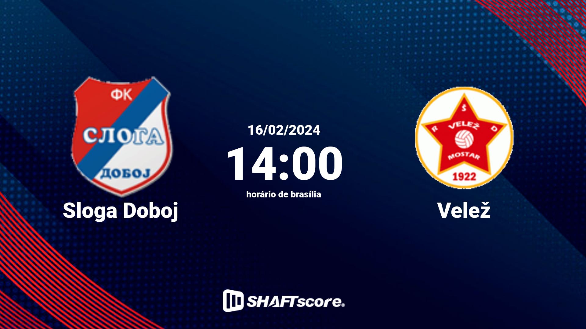 Estatísticas do jogo Sloga Doboj vs Velež 16.02 14:00