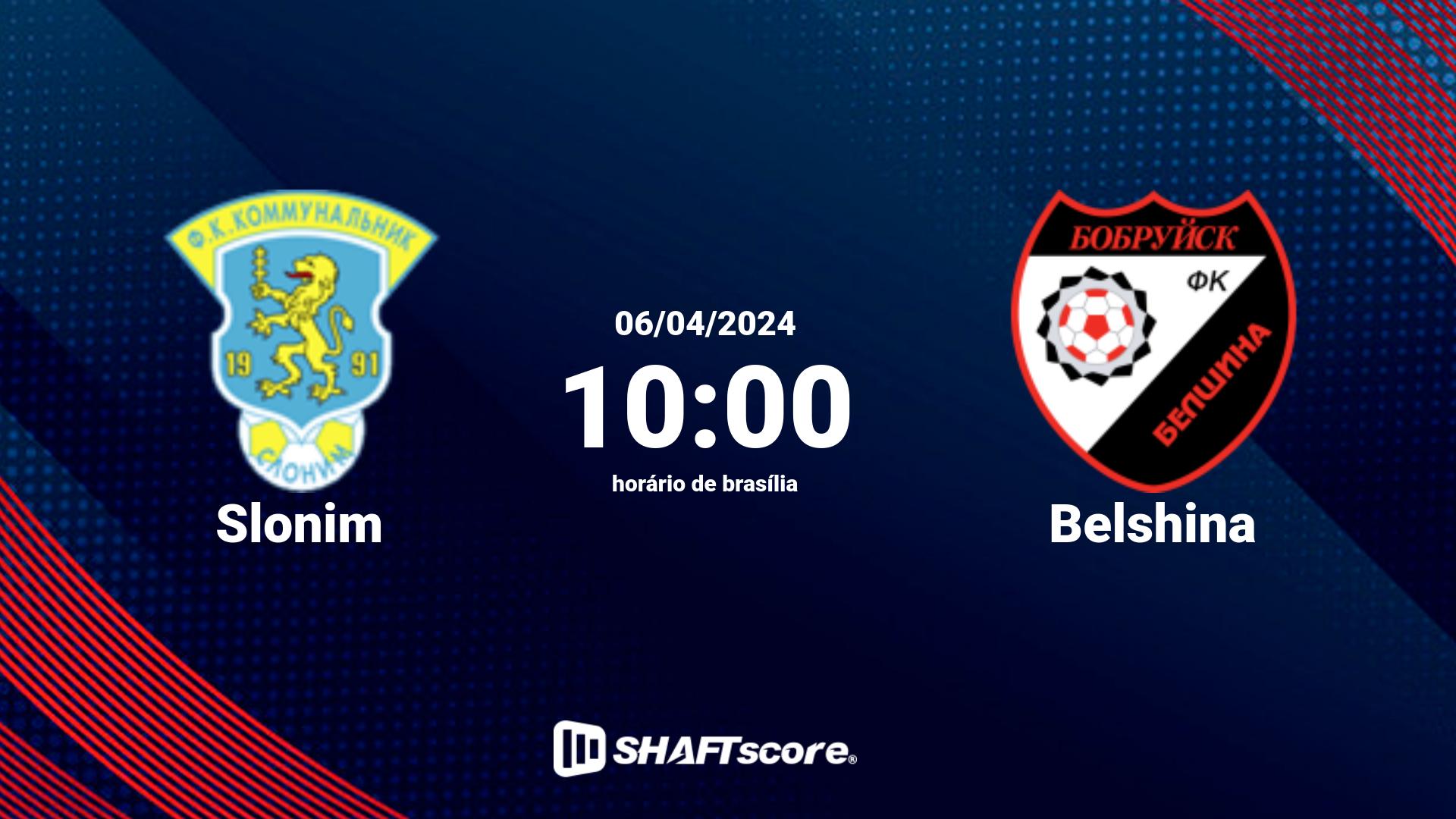 Estatísticas do jogo Slonim vs Belshina 06.04 10:00