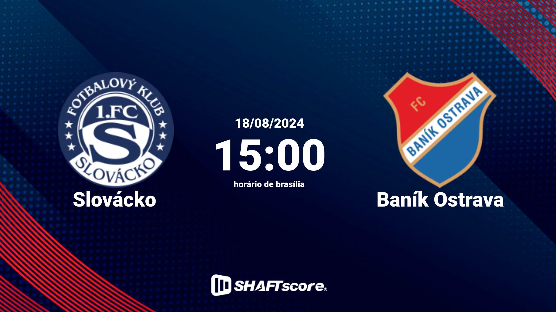 Estatísticas do jogo Slovácko vs Baník Ostrava 18.08 15:00