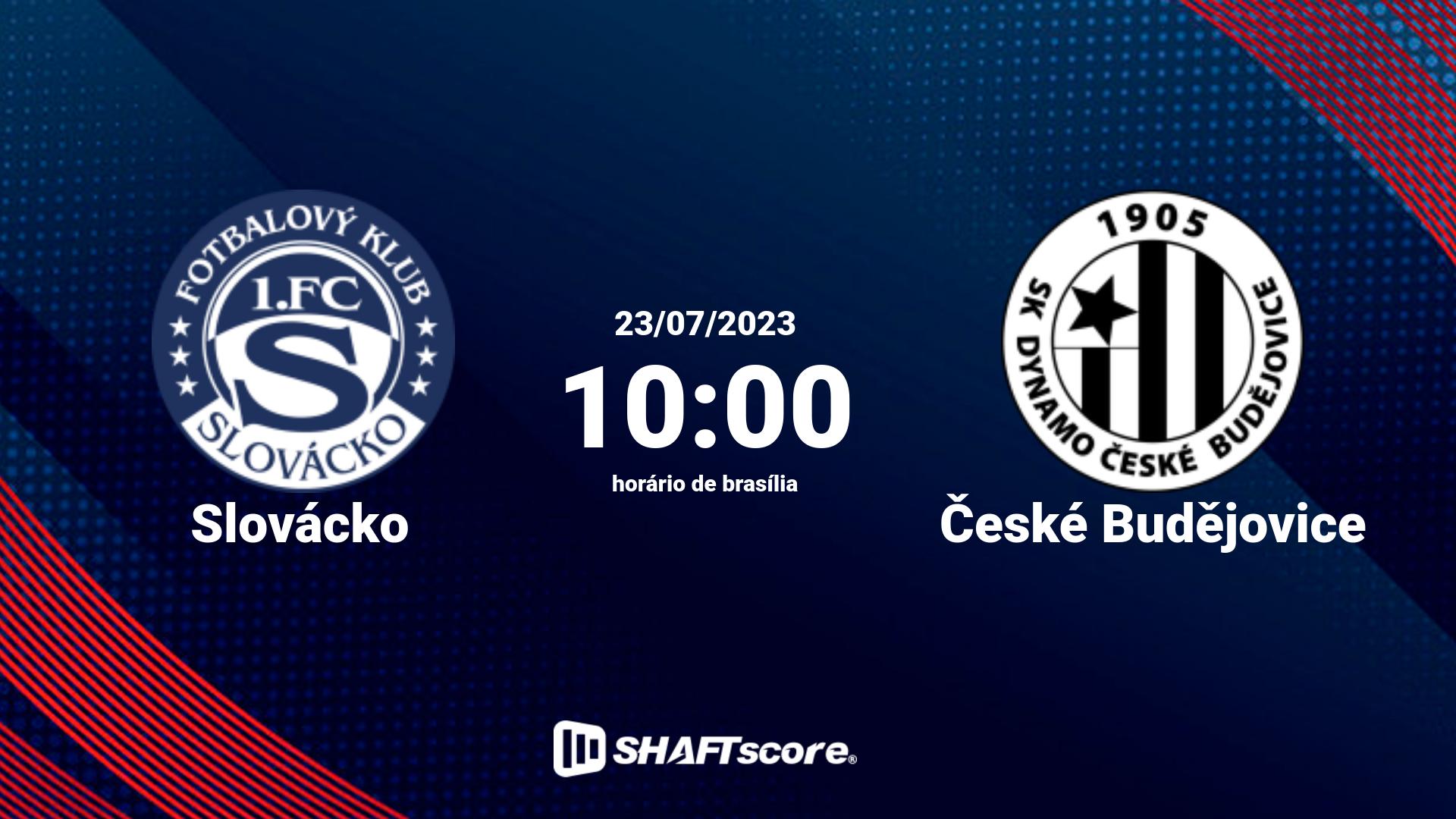 Estatísticas do jogo Slovácko vs České Budějovice 23.07 10:00