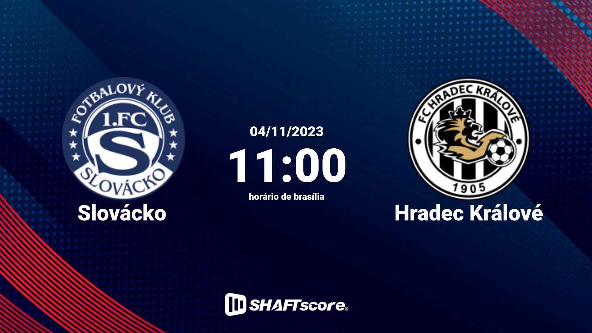 Estatísticas do jogo Slovácko vs Hradec Králové 04.11 11:00