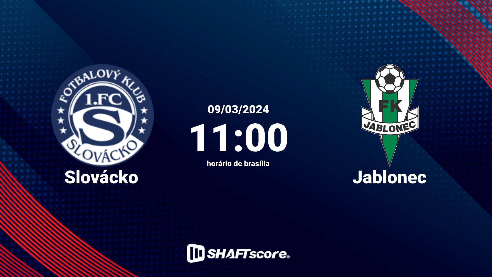 Estatísticas do jogo Slovácko vs Jablonec 09.03 11:00