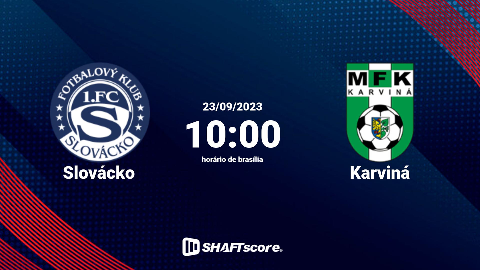 Estatísticas do jogo Slovácko vs Karviná 23.09 10:00