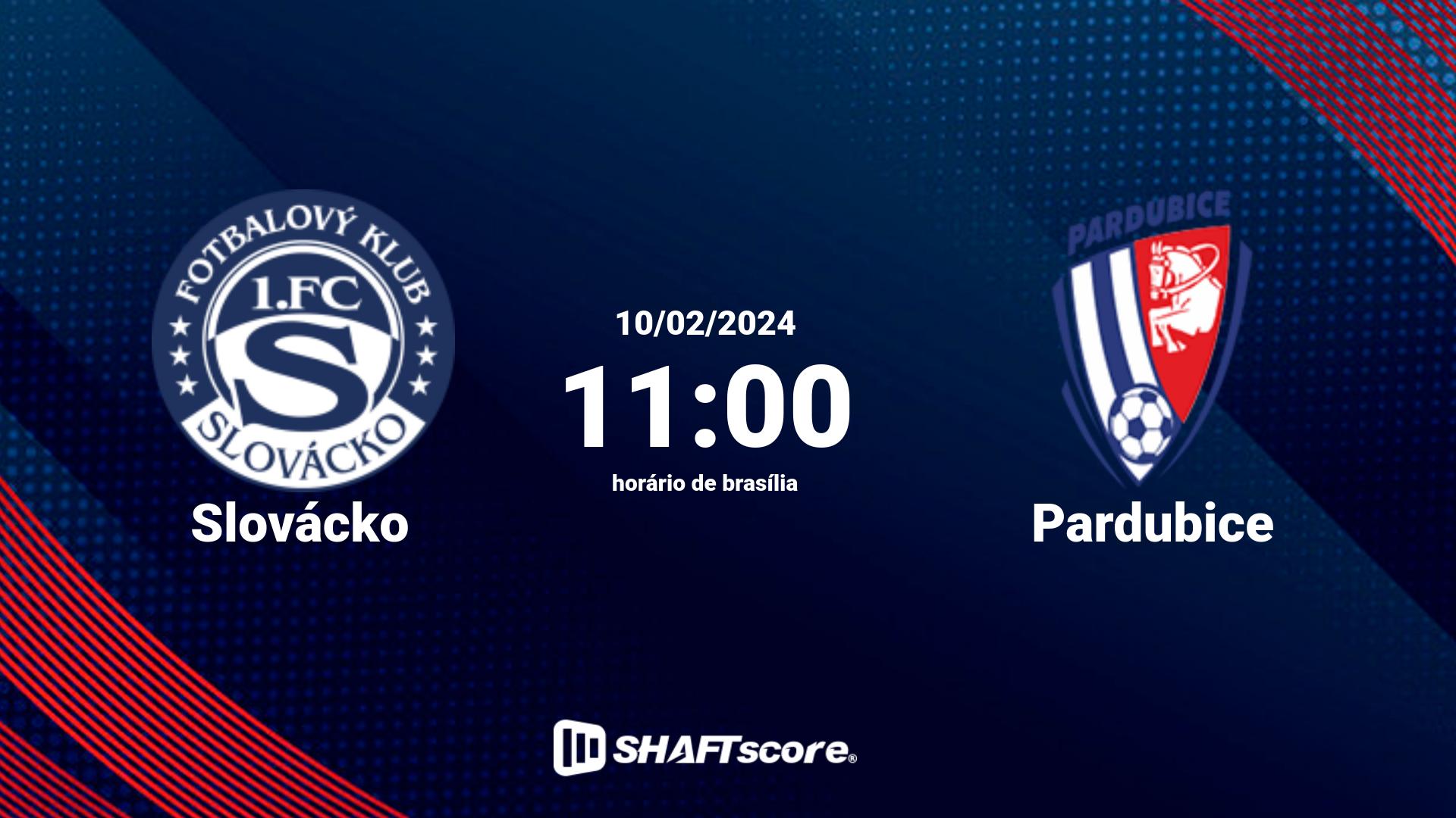 Estatísticas do jogo Slovácko vs Pardubice 10.02 11:00