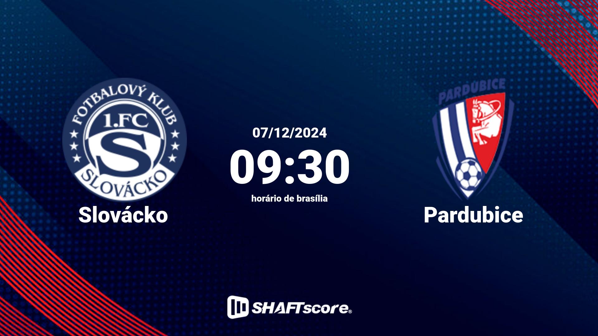 Estatísticas do jogo Slovácko vs Pardubice 07.12 09:30