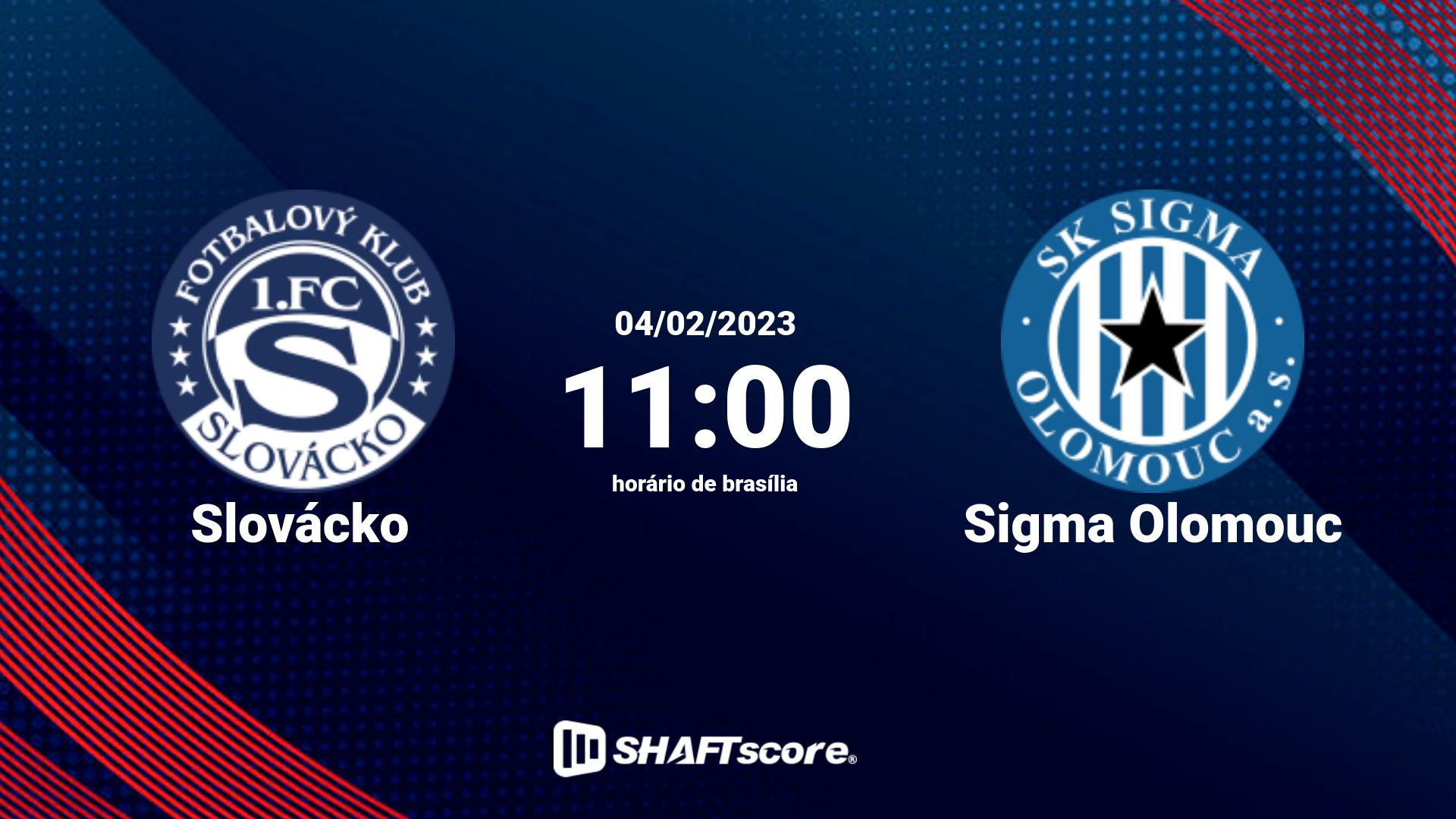 Estatísticas do jogo Slovácko vs Sigma Olomouc 04.02 11:00