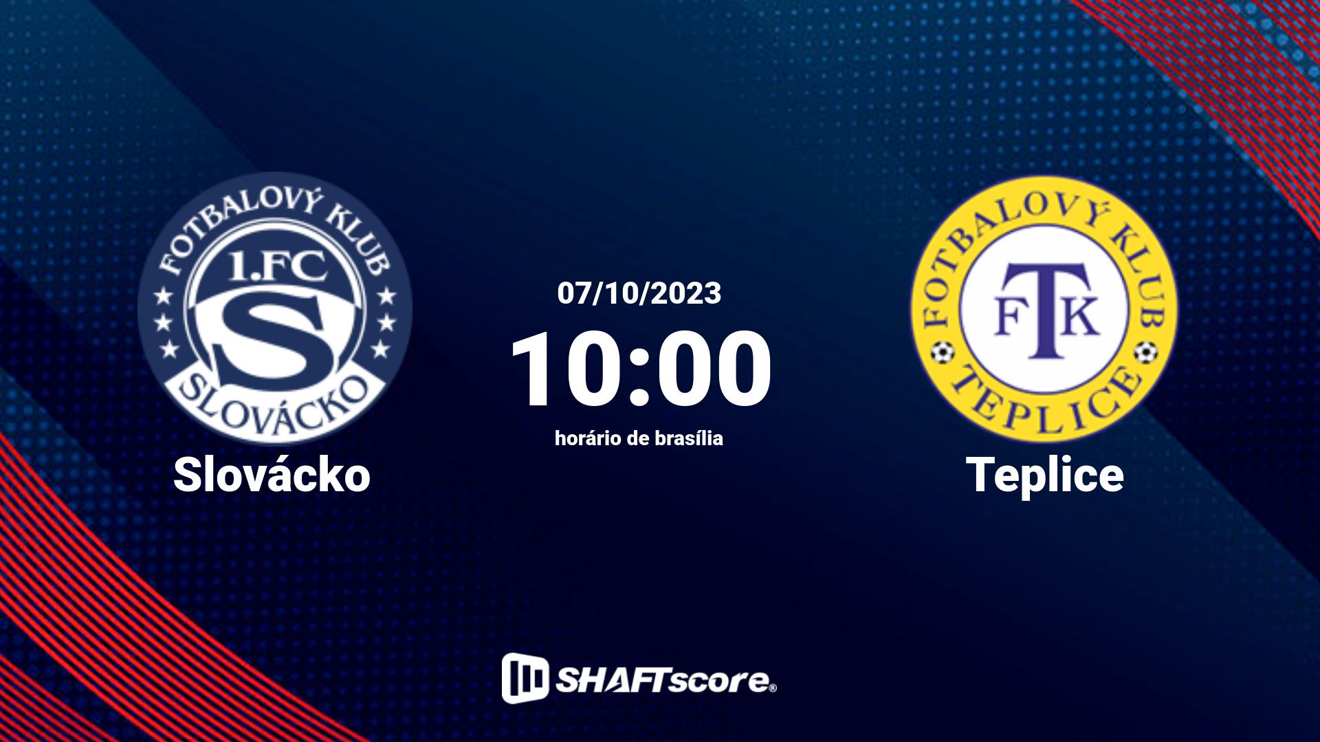 Estatísticas do jogo Slovácko vs Teplice 07.10 10:00