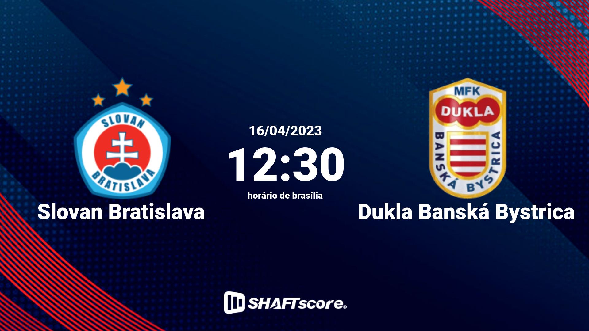 Estatísticas do jogo Slovan Bratislava vs Dukla Banská Bystrica 16.04 12:30