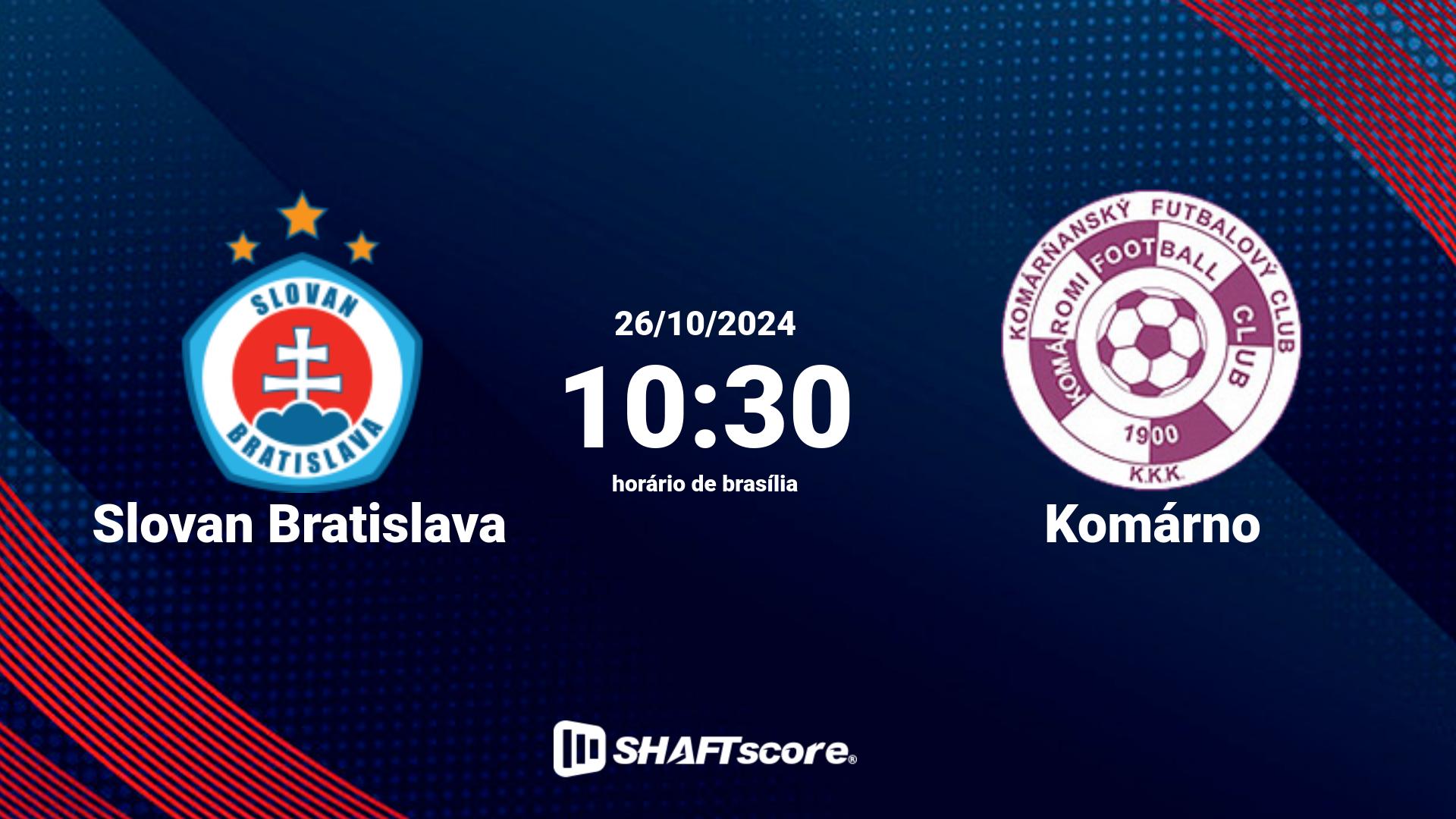 Estatísticas do jogo Slovan Bratislava vs Komárno 26.10 10:30