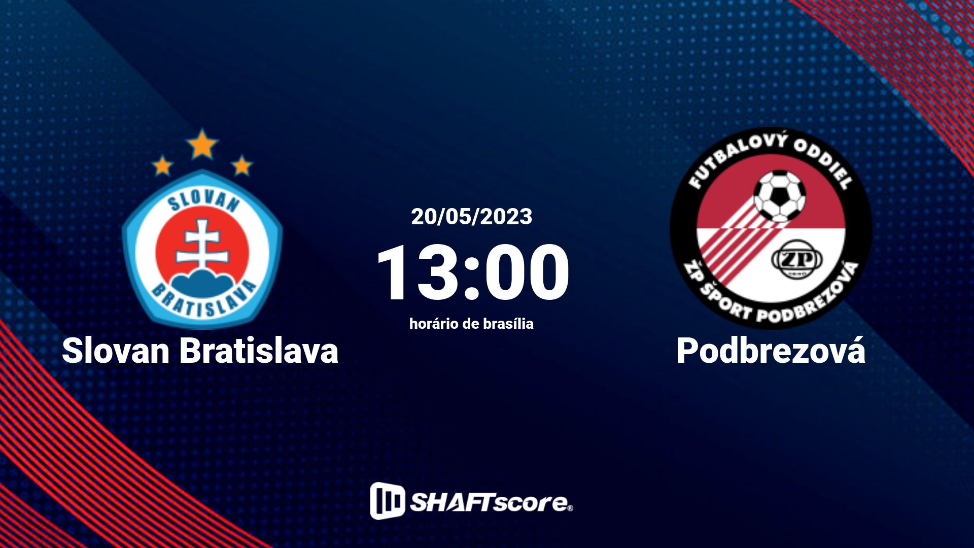 Estatísticas do jogo Slovan Bratislava vs Podbrezová 20.05 13:00