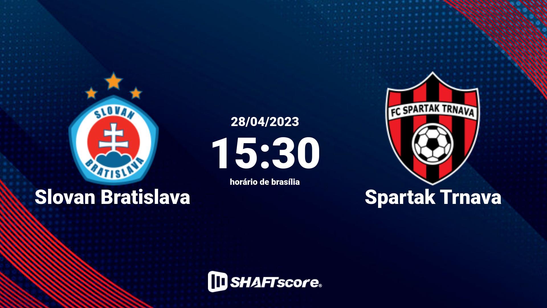 Estatísticas do jogo Slovan Bratislava vs Spartak Trnava 28.04 15:30