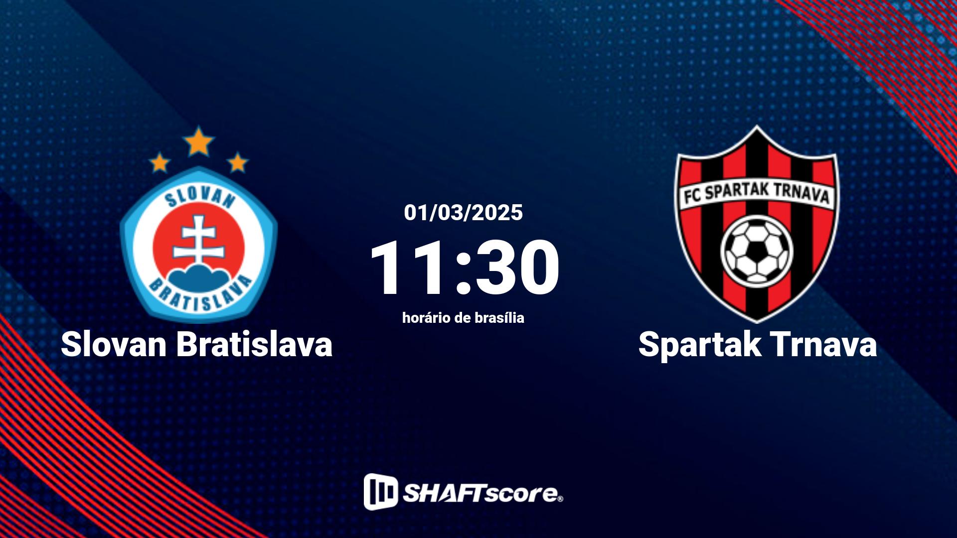 Estatísticas do jogo Slovan Bratislava vs Spartak Trnava 01.03 11:30