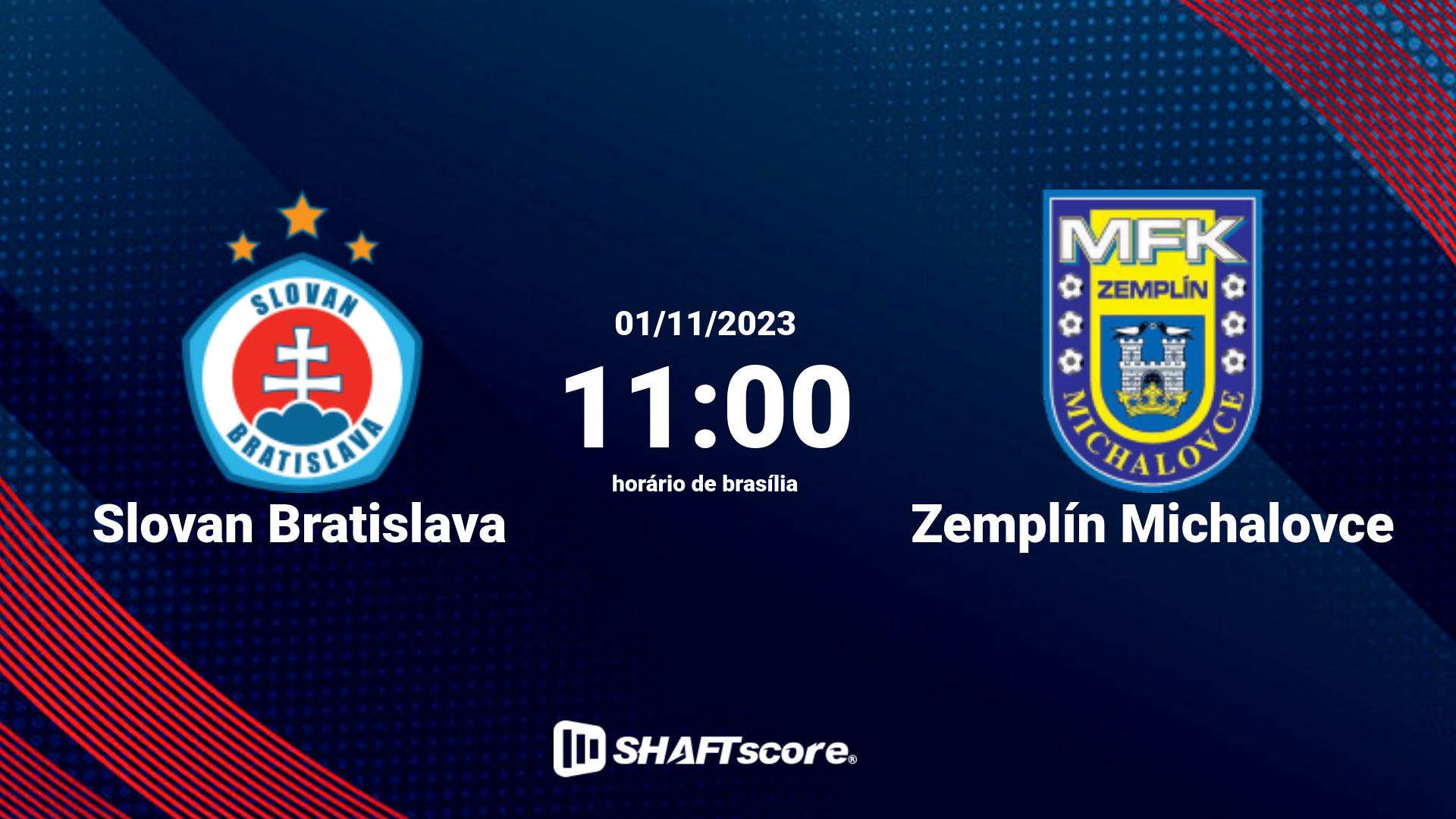 Estatísticas do jogo Slovan Bratislava vs Zemplín Michalovce 01.11 11:00