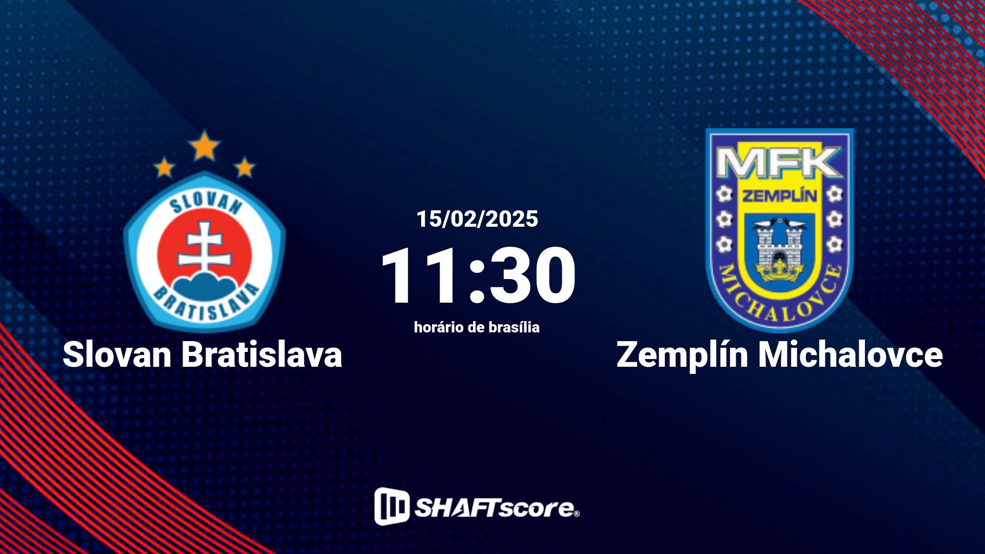 Estatísticas do jogo Slovan Bratislava vs Zemplín Michalovce 15.02 11:30