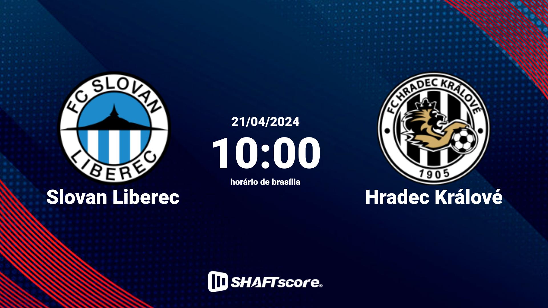 Estatísticas do jogo Slovan Liberec vs Hradec Králové 21.04 10:00