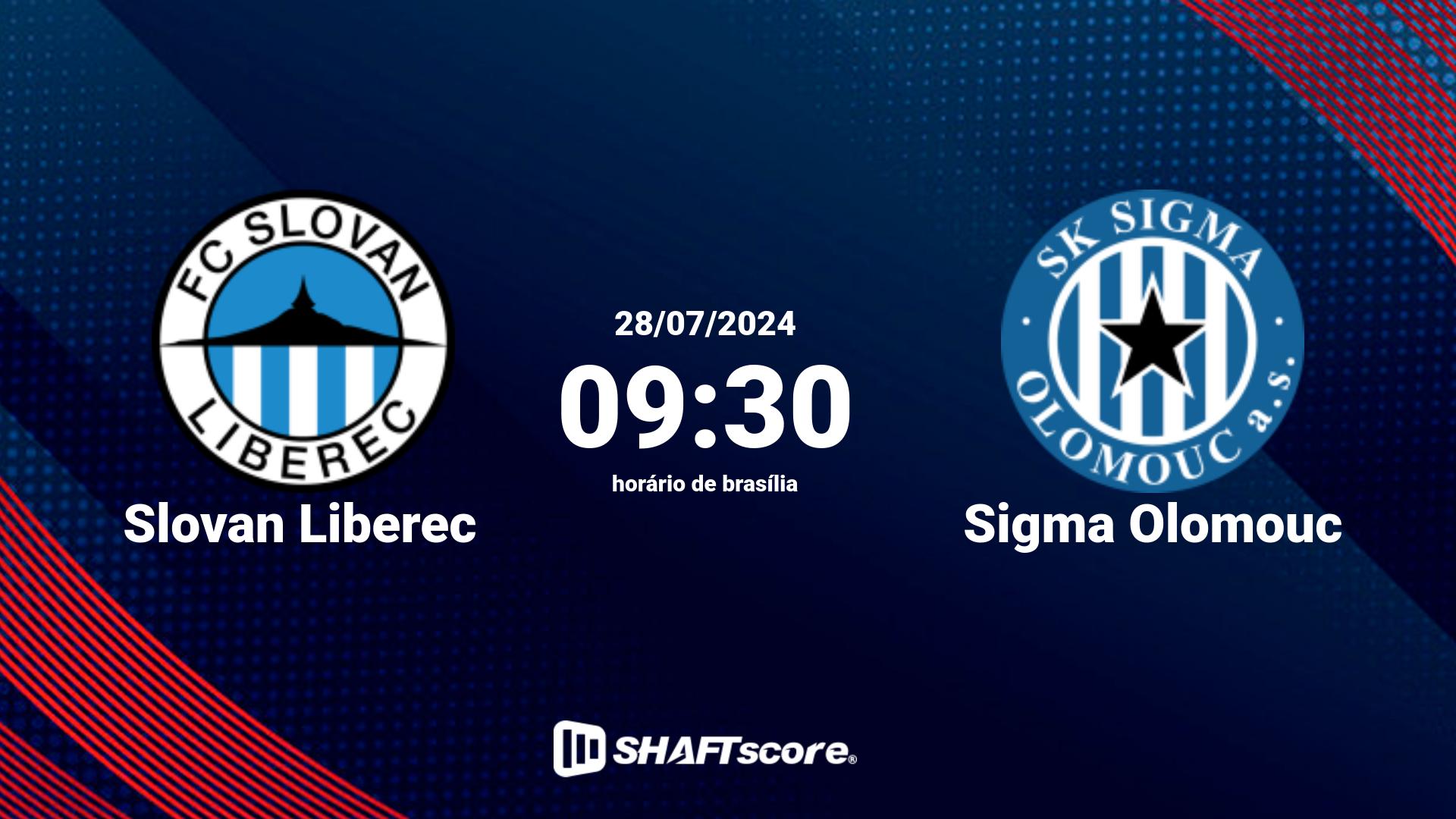 Estatísticas do jogo Slovan Liberec vs Sigma Olomouc 28.07 09:30