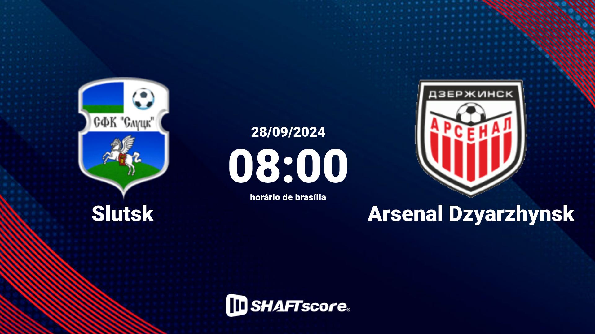 Estatísticas do jogo Slutsk vs Arsenal Dzyarzhynsk 28.09 08:00