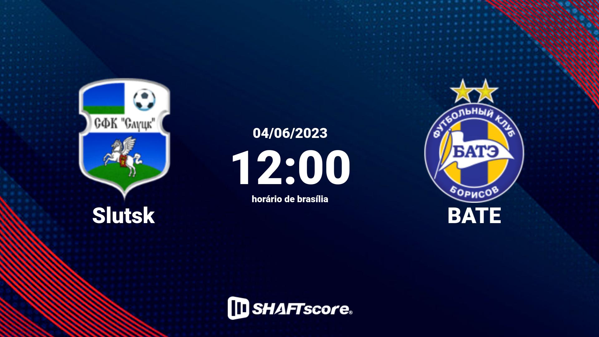 Estatísticas do jogo Slutsk vs BATE 04.06 12:00