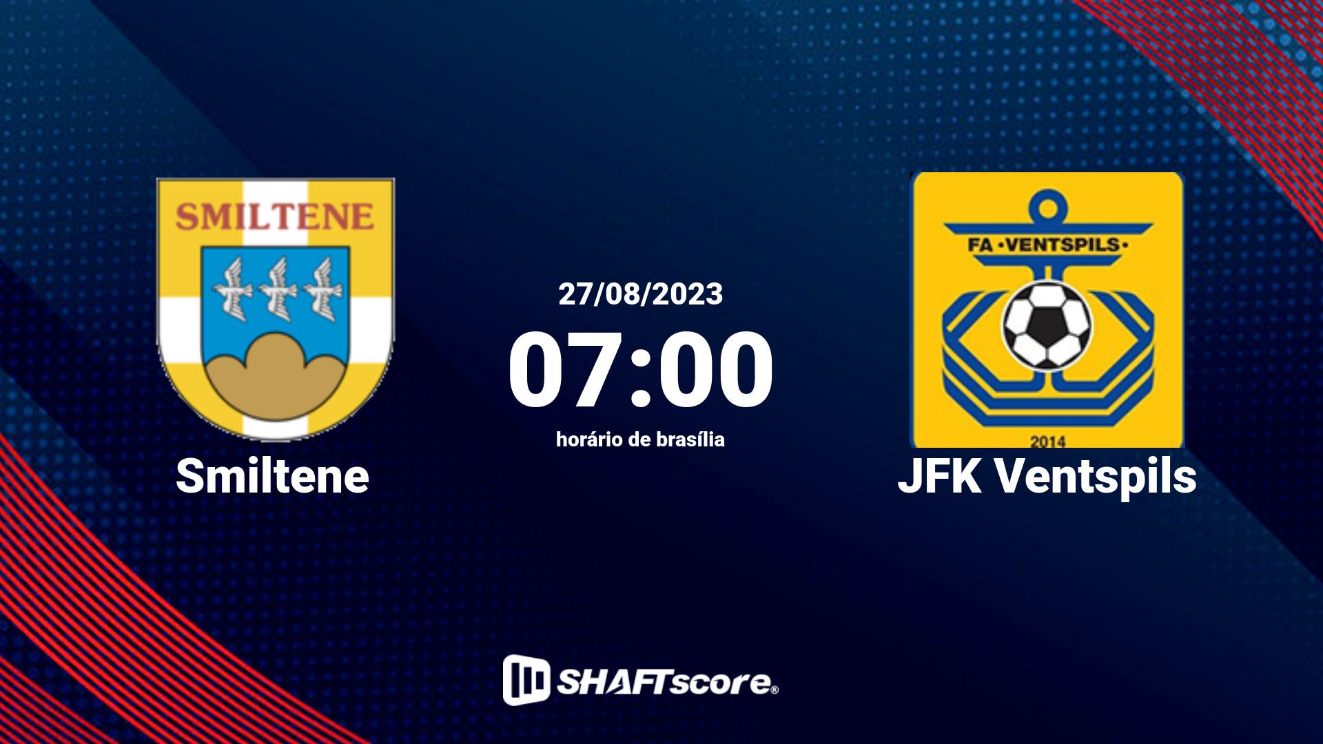 Estatísticas do jogo Smiltene vs JFK Ventspils 27.08 07:00