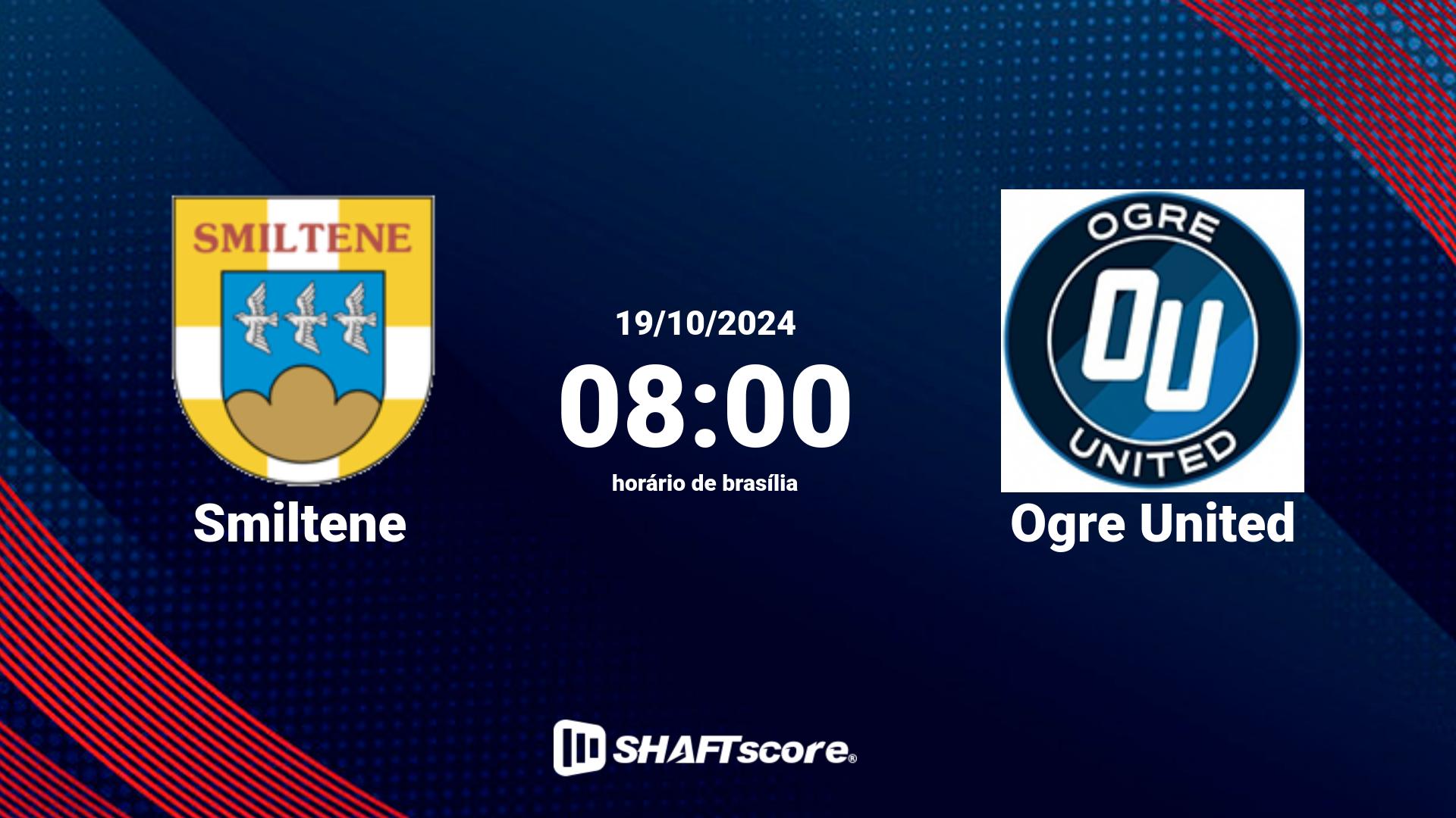 Estatísticas do jogo Smiltene vs Ogre United 19.10 08:00