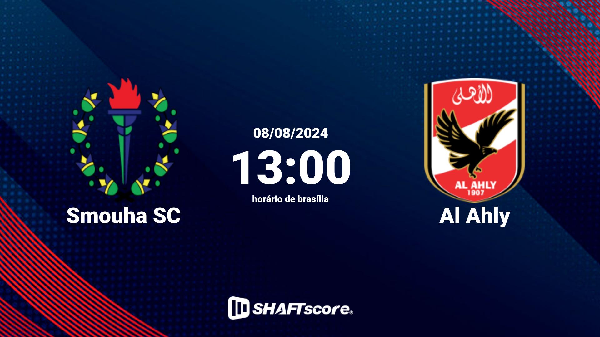 Estatísticas do jogo Smouha SC vs Al Ahly 08.08 13:00