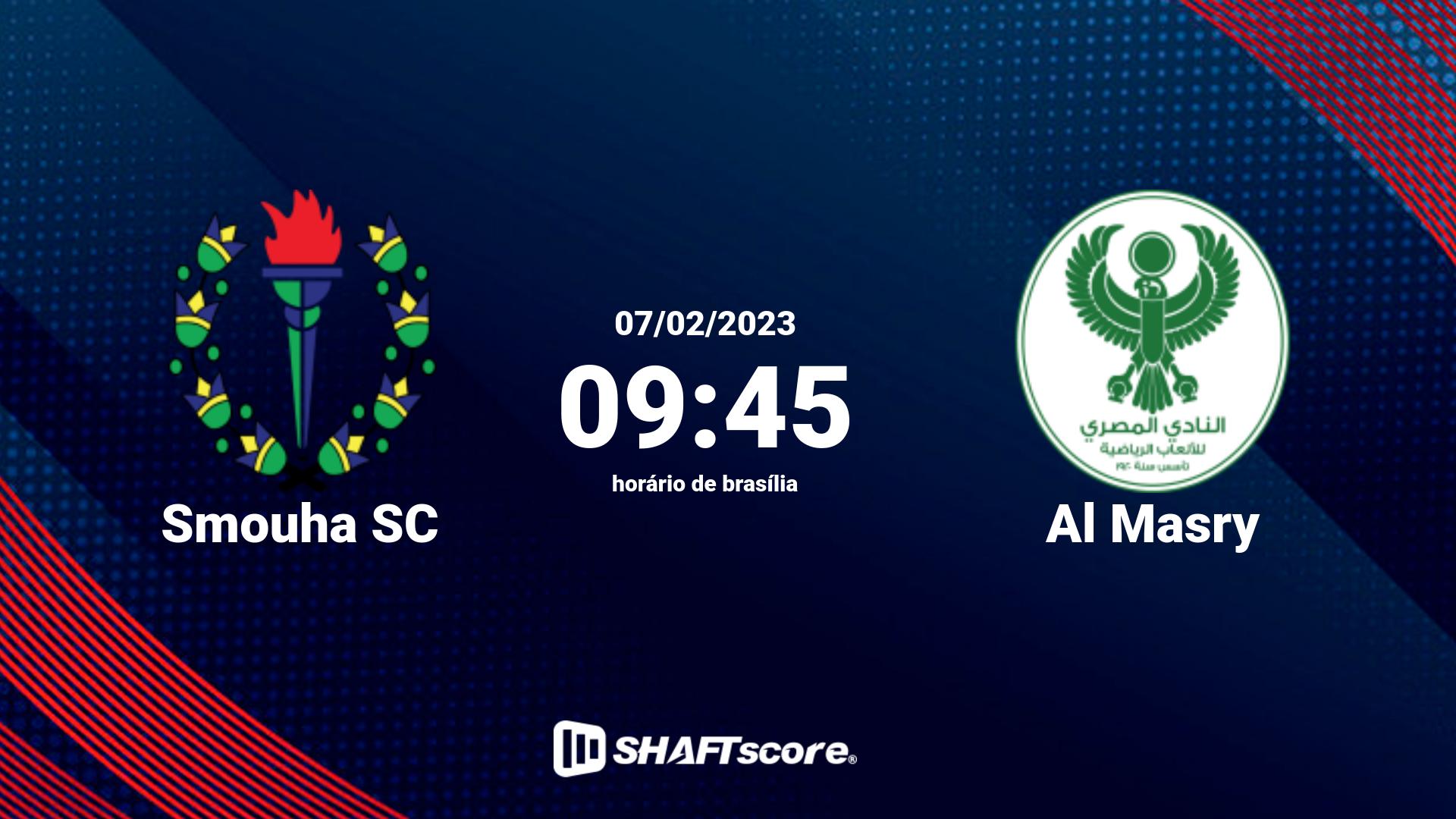 Estatísticas do jogo Smouha SC vs Al Masry 07.02 09:45