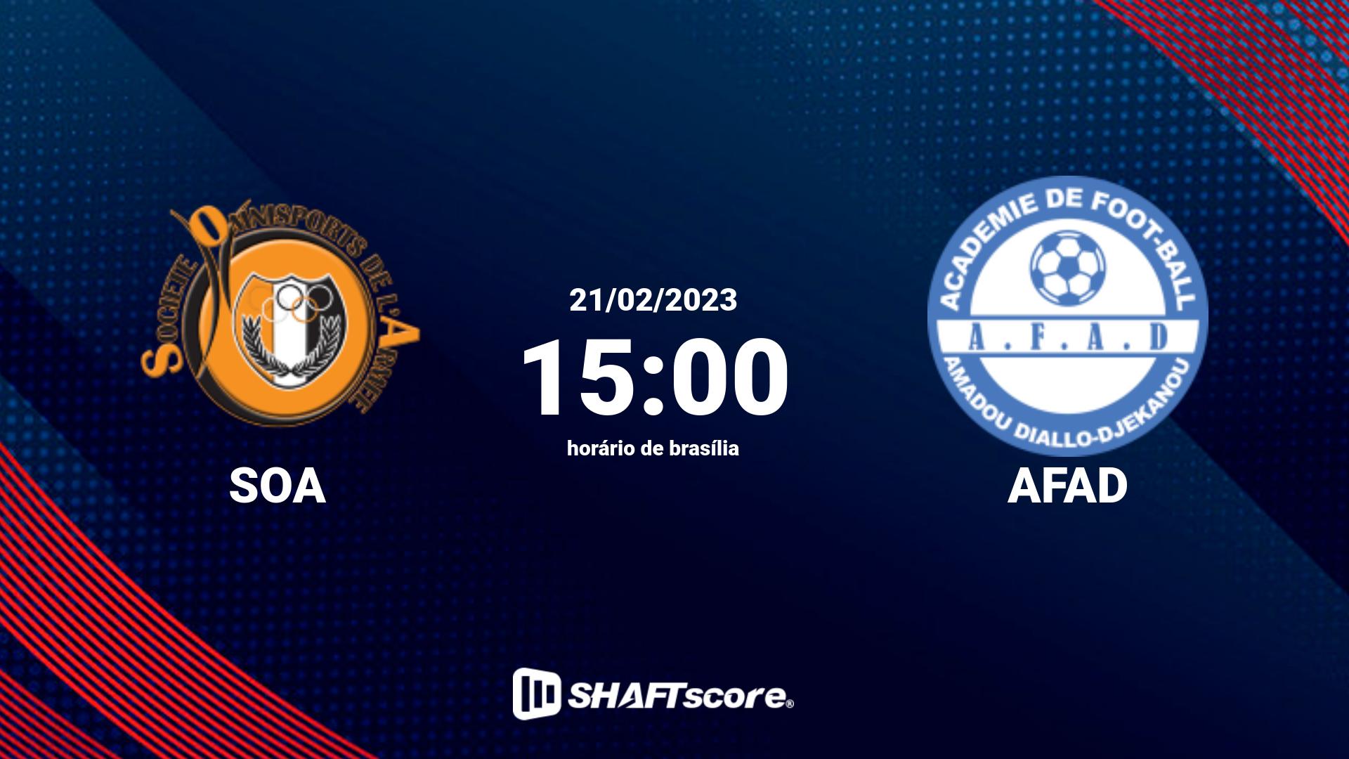 Estatísticas do jogo SOA vs AFAD 21.02 15:00